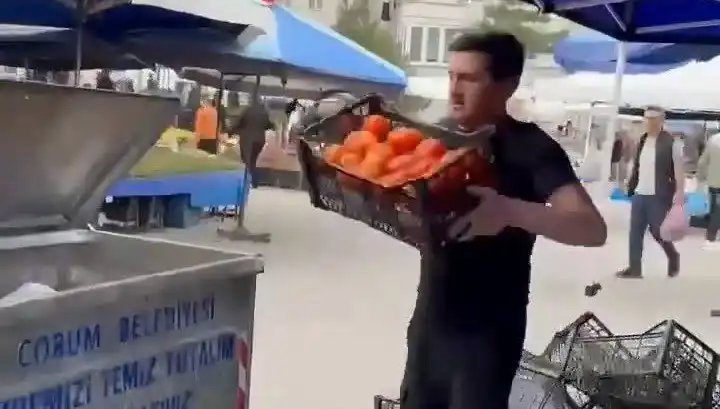 Domatesleri Çöpe Döken Pazarcıya Kesilen Para Cezası Dikkat Çekti